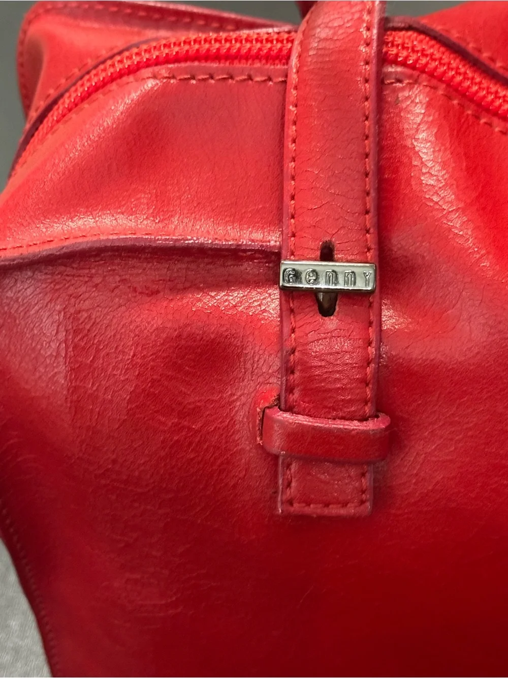 GENNY Made In Italy Red Leather Bag Purse